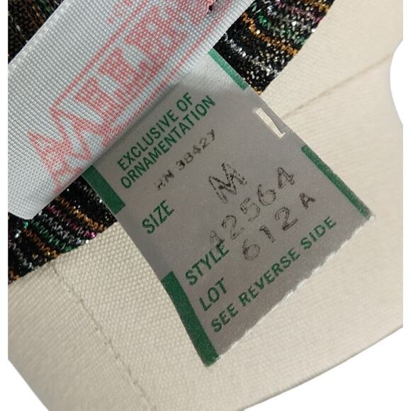 Vintage 70s Metallic Top Size M Black Stripe Disco Short Sleeve With It Shimmer - Picture 9 of 9